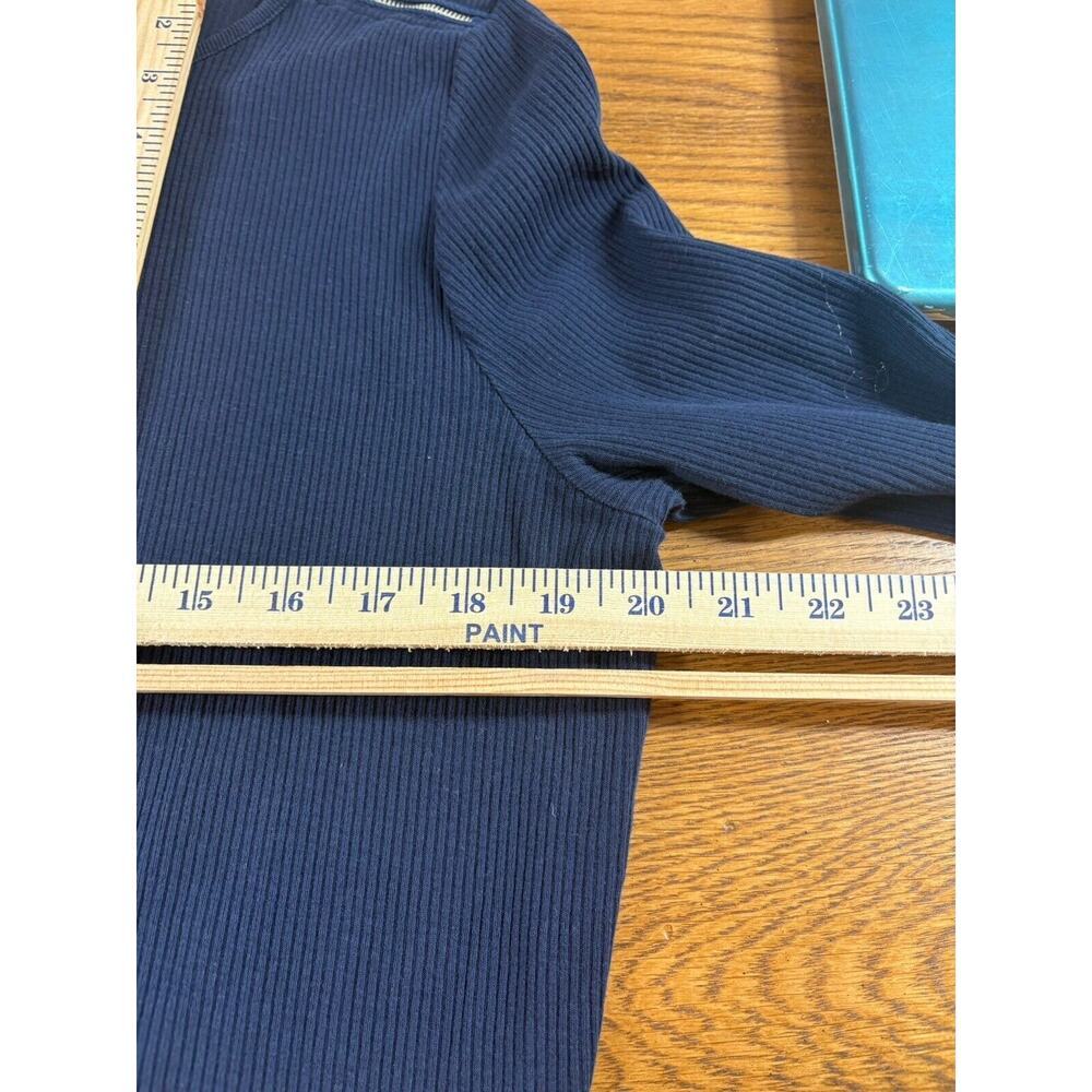 Ralph Lauren Top Womens Size 1X Navy Ribbed Zipper Sophisticated Boat Neck Knit‎ - Picture 8 of 11